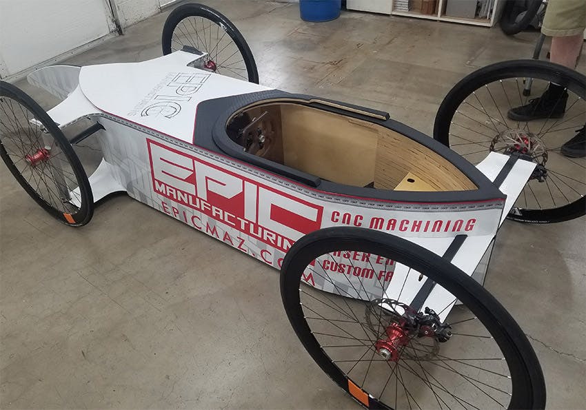 A custom designed derby cart by Epic Manufacturing